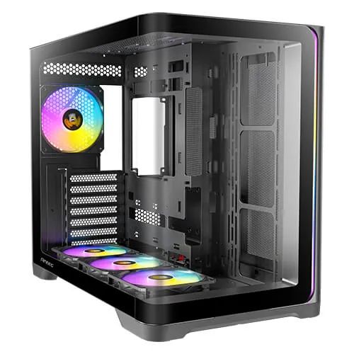 Antec C5 Curve ARGB Midi-Tower Case with window and RGB lighting, Black
