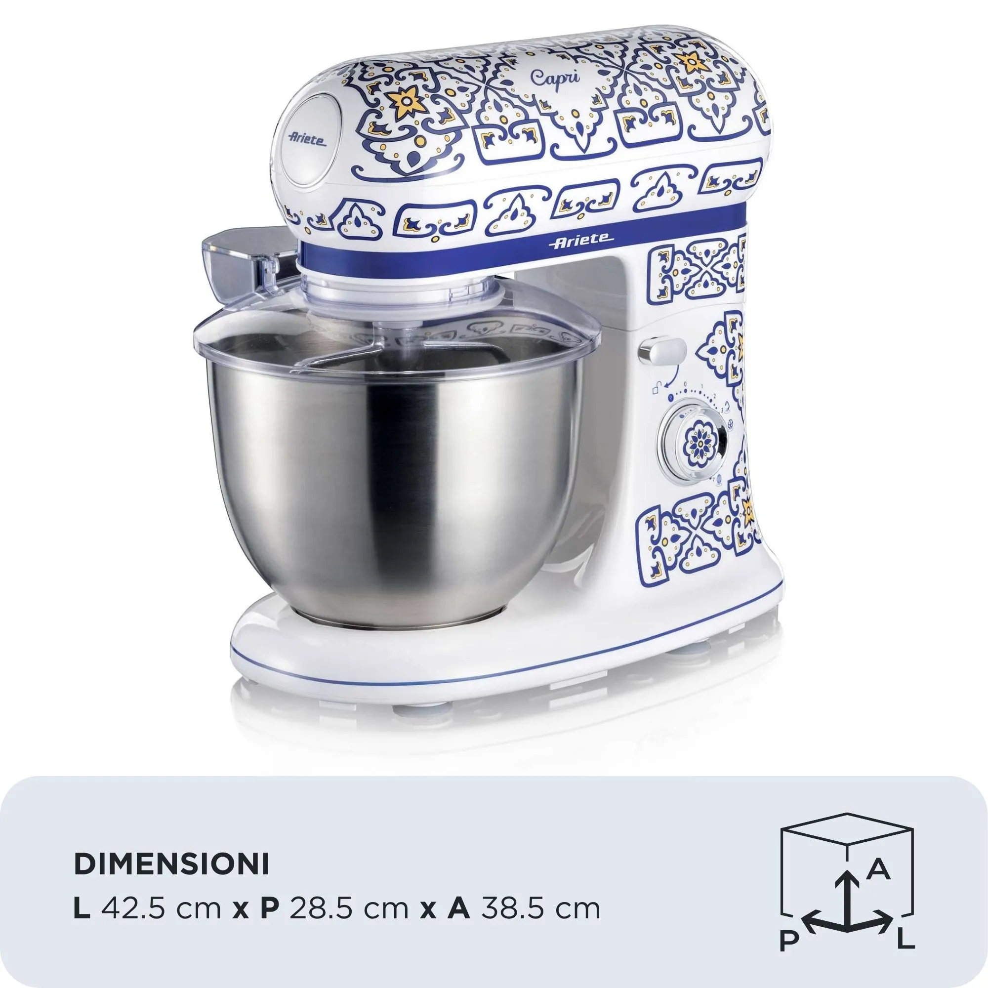 Ariete Capri 1588 K&ouml;ksmaskin 1200 W 5,5 L Vit, Ljusbl&aring;