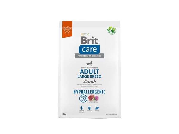 Brit Care Hypoallergenic Adult Large Breed Lamb, Dry food for dogs, 3kg