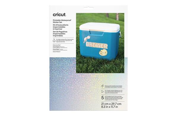 Cricut Sticker Set Waterproof A4 - 5 sheets (White Holographic)