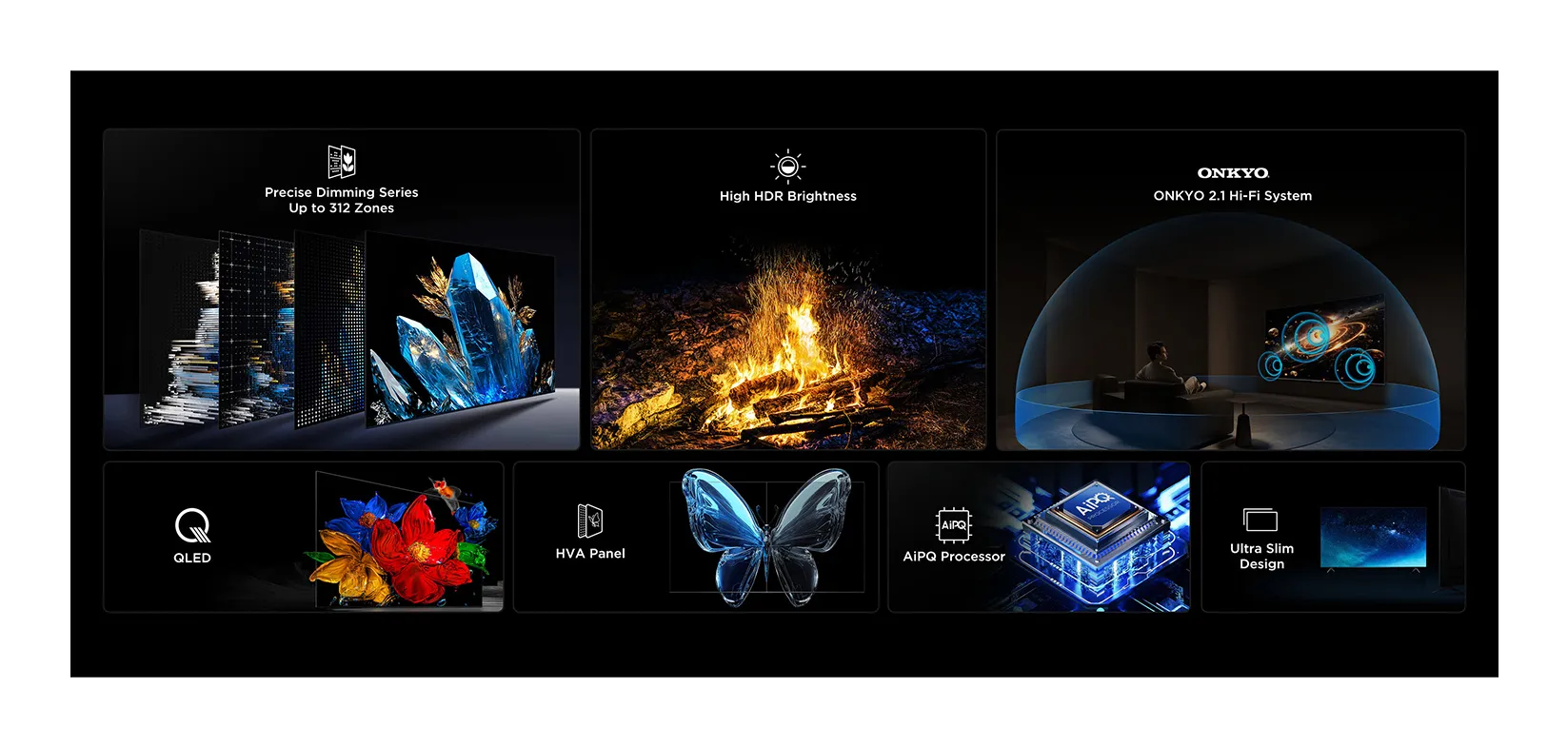 TCL 55C6KS 55" 4K QD Mini LED Google TV, 60Hz, Dolby Vision, Metallic TCL 55C6KS 55" 4K QD Mini LED Google TV, 60Hz, Dolby Vision, Metallic