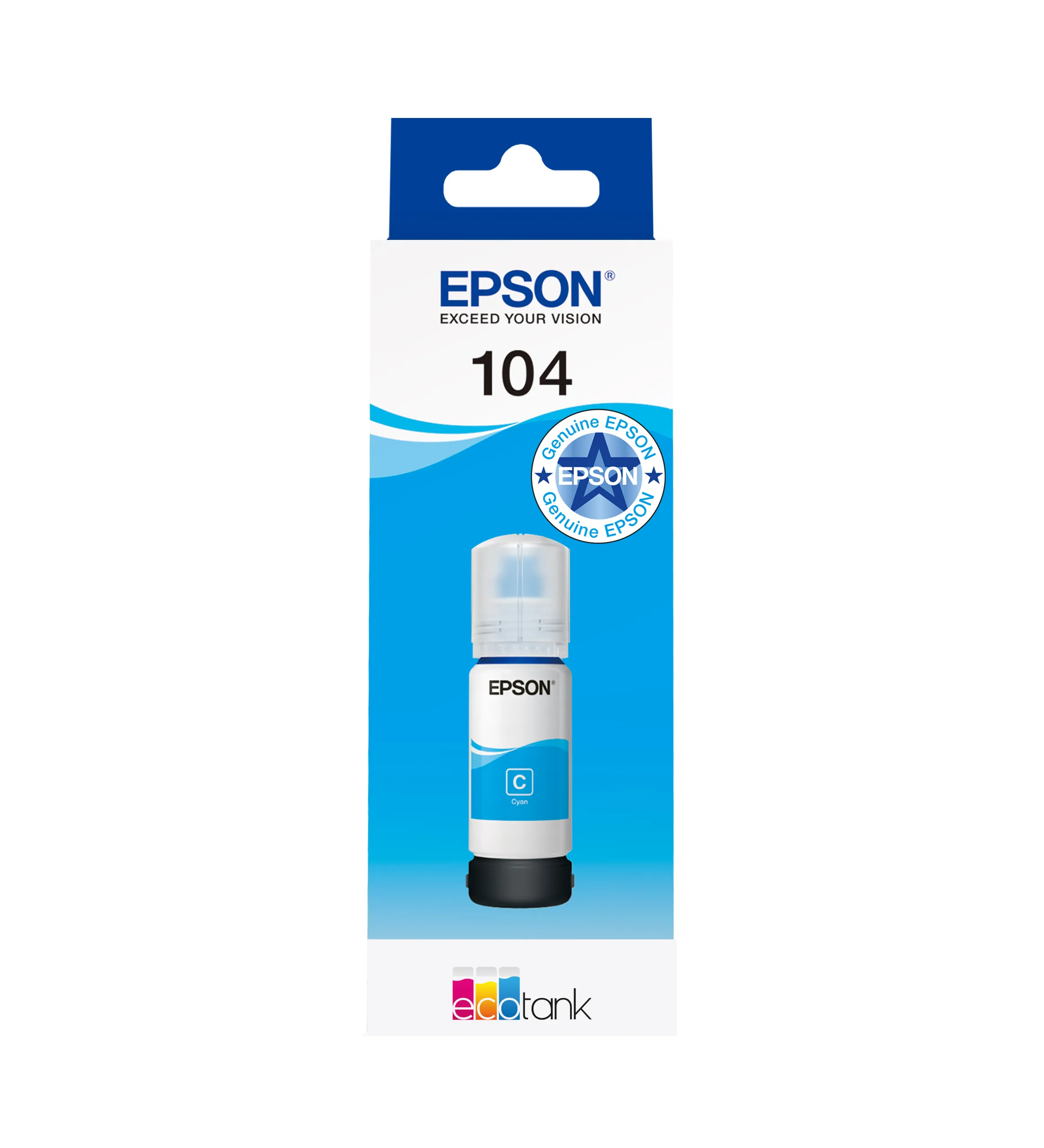 Epson 104 EcoTank ink bottle, 65 ml, Cyan