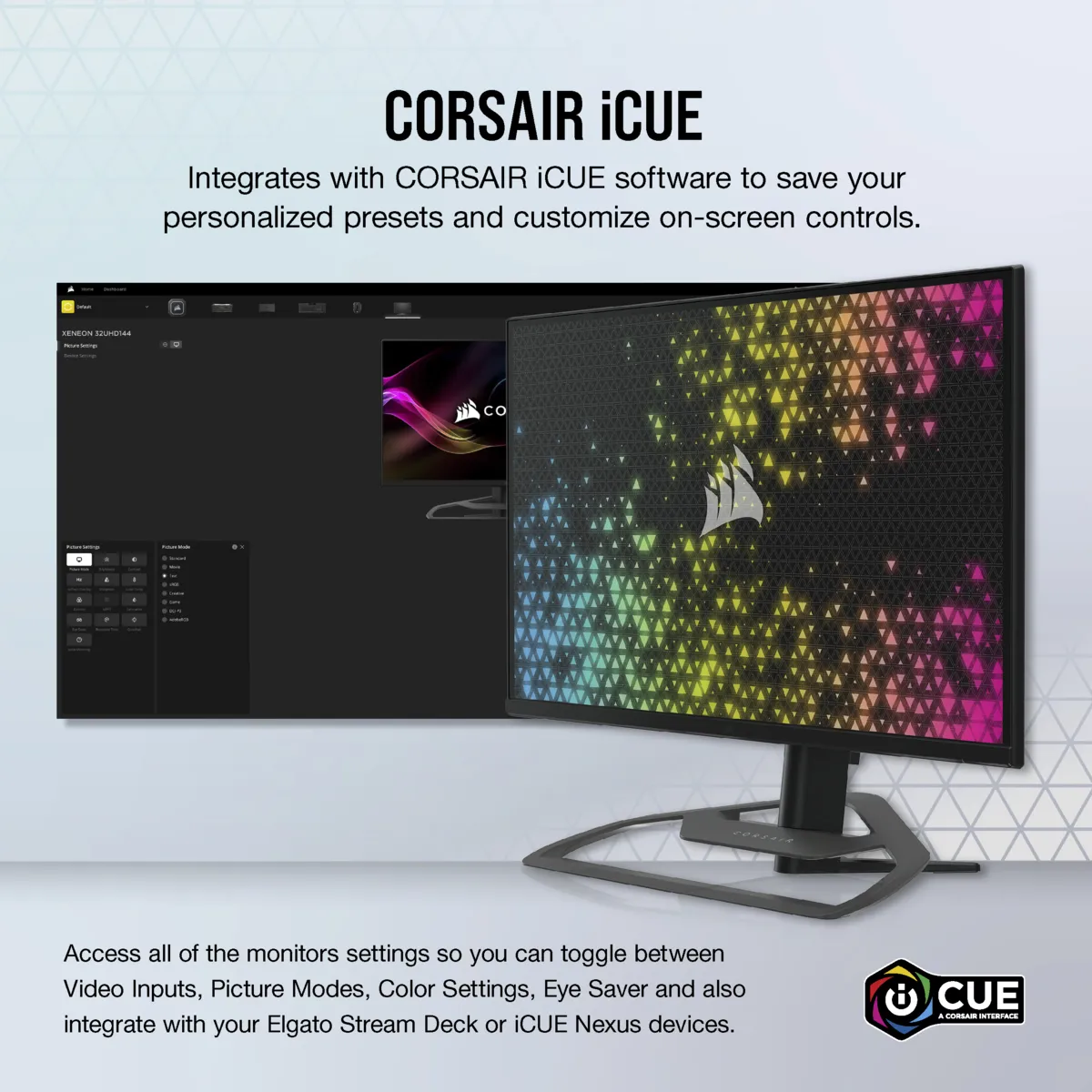 Corsair 32&quot; Xeneon 32UHD144 4K UHD, IPS - gamingsk&auml;rm