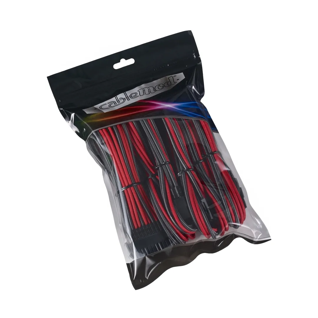 CableMod PRO ModMesh Cable Extension Kit - jatkokaapelisarja, hiilenharmaa / punainen
