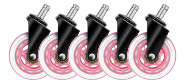 Deltaco Gaming - gaming chair casters, pink, 5 pcs