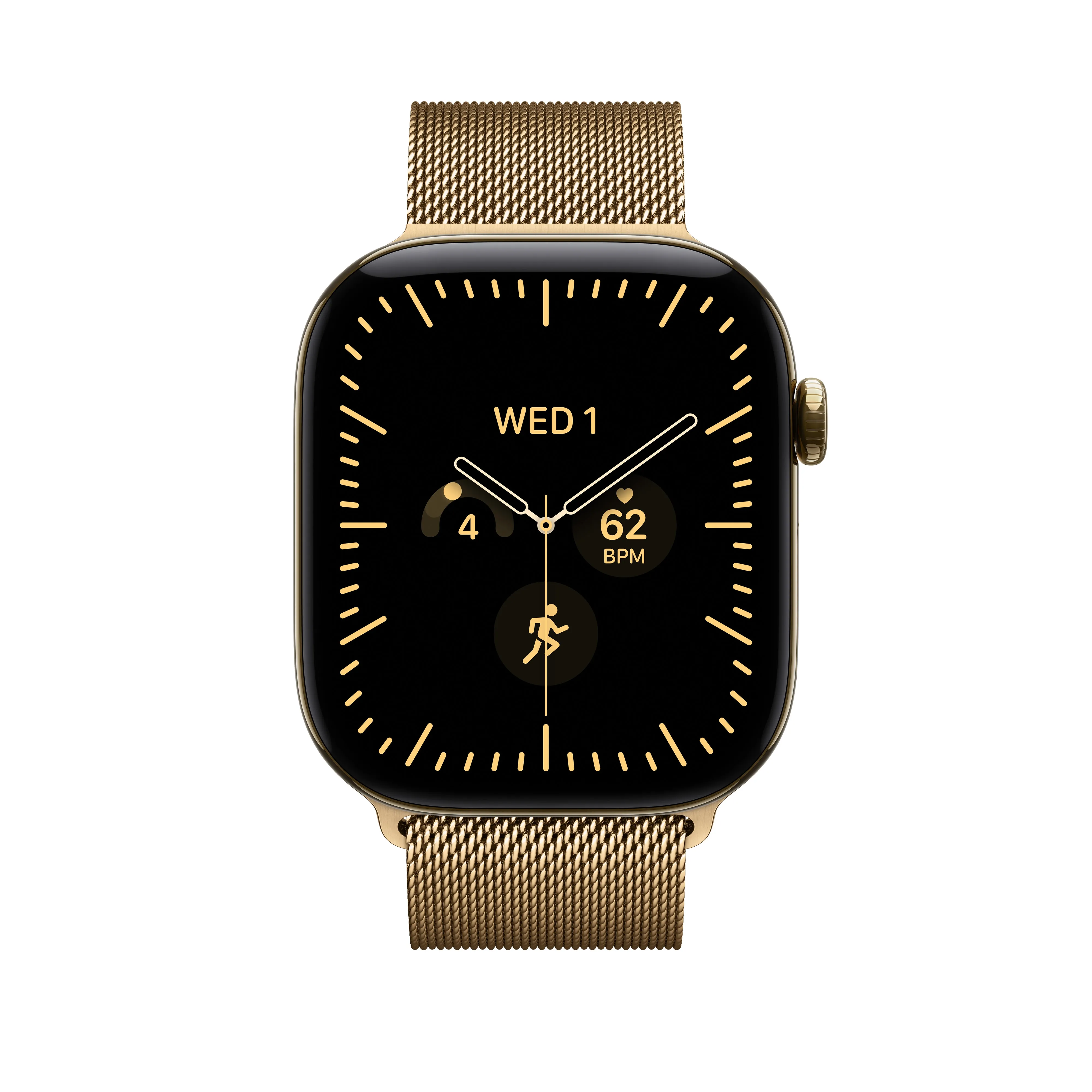Apple Watch 46 mm milanesisk loop, skinande guld, S/M