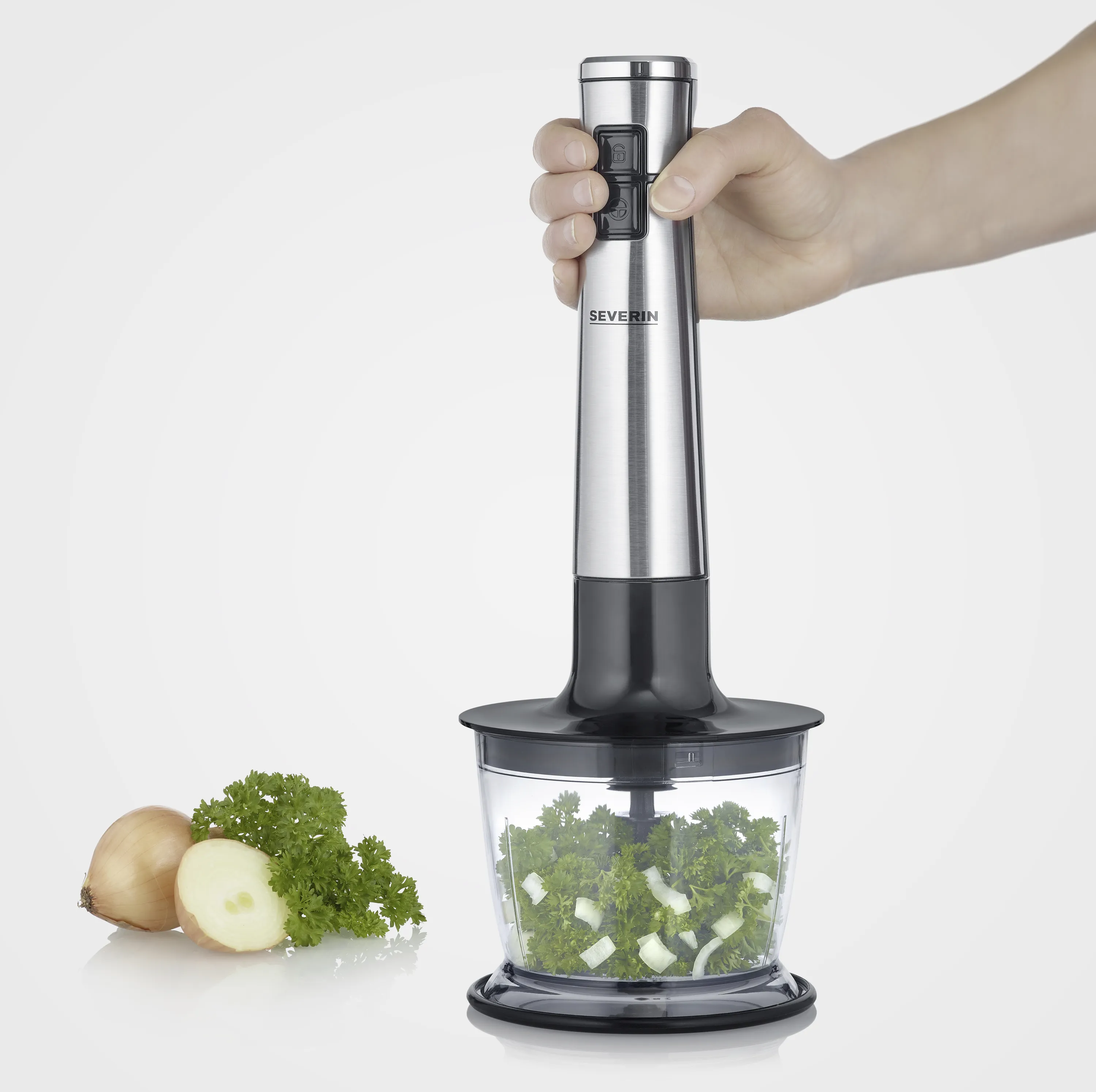 SEVERIN SM 3775 100W 0.7L Hand Blender Kit, Black / stainless steel