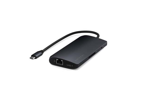 Satechi USB-C Multiport Adapter 8K med Ethernet V3 - Midnatt