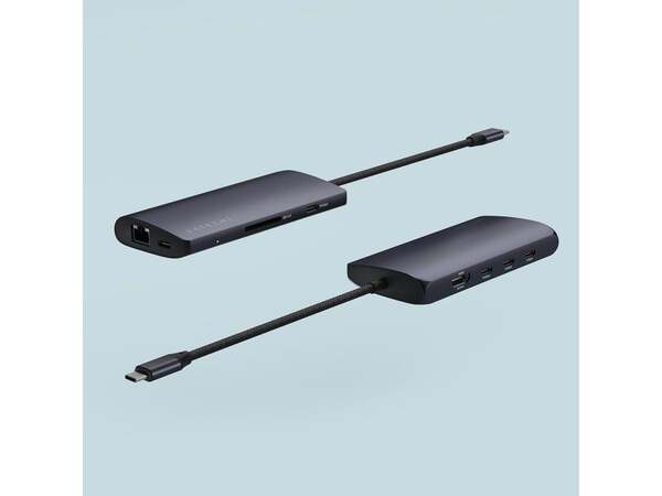 Satechi USB-C Multiport Adapter 8K med Ethernet V3 - Midnatt