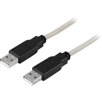 Deltaco USB-A - USB-A - kabel, 0,5 m, Grå