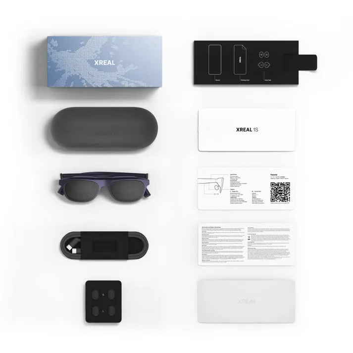 XREAL 1S AR-glas&ouml;gon, 1920 &times;  ̈1200 per &ouml;ga, 120 Hz,  ̈52&deg; synf&auml;lt, bl&aring;