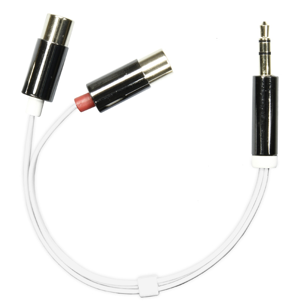 DELTACO 2xRCA na - 3,5mm ur, 0,1m, va