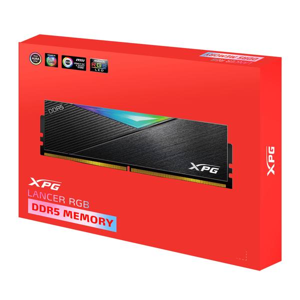 A-Data XPG Lancer RGB 32 Gt (2 x 16 Gt) DDR5 6000 MHz, CL40 -muisti, Musta