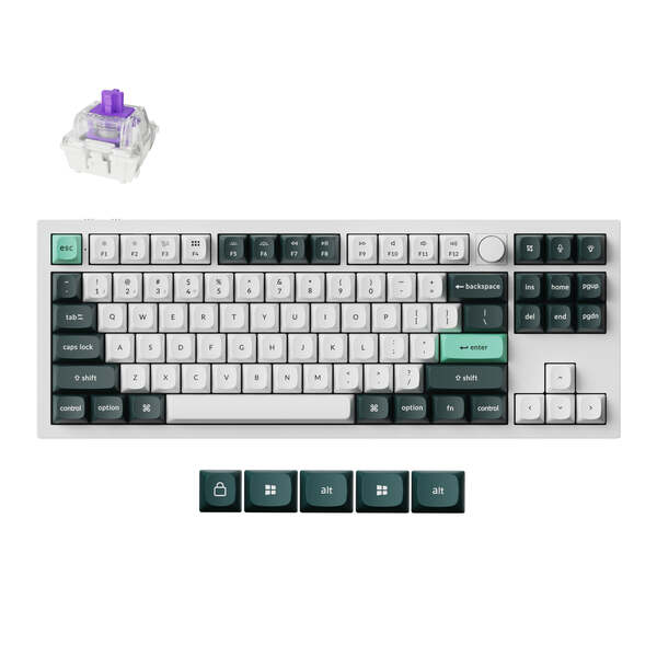 Keychron Q3 HE 80% Knob QMK Gateron 2.0 Magnetic - tr&aring;dl&ouml;s tangentbord, Vit