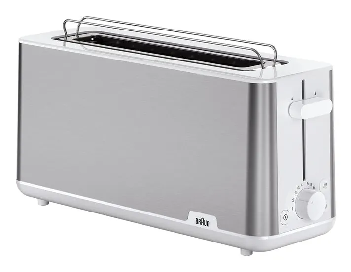 Braun PurShine HT 1610 -leivänpaahdin, Ruostumaton teräs, Valkoinen