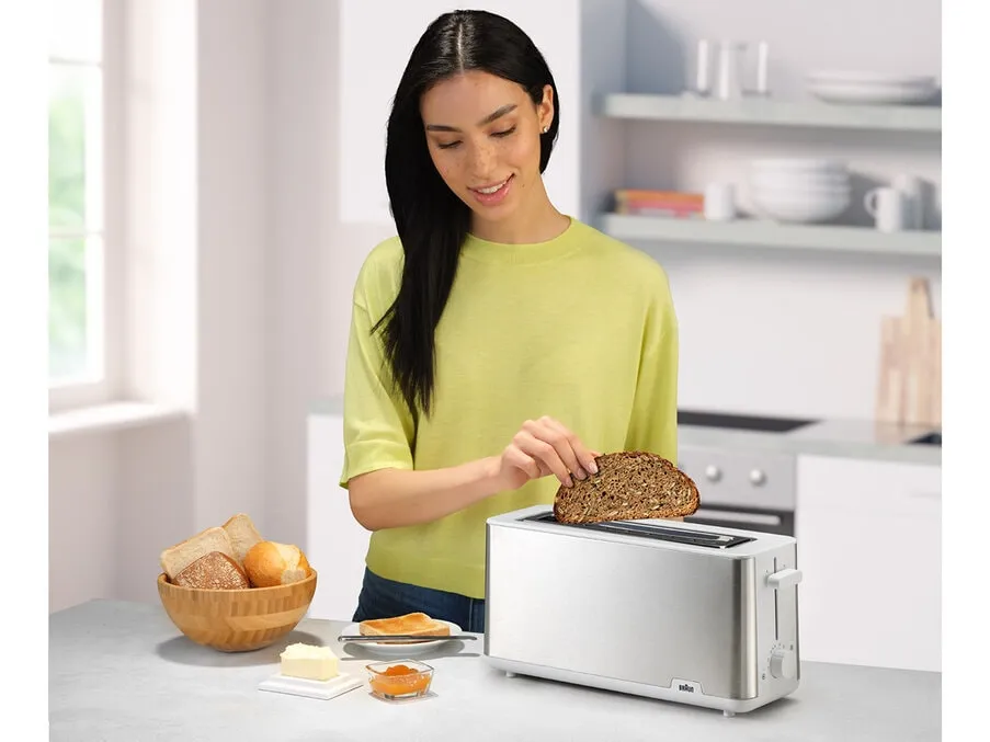 Braun PurShine HT 1610 -leivänpaahdin, Ruostumaton teräs, Valkoinen