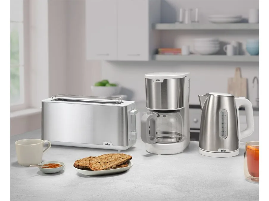 Braun PurShine HT 1610 -leivänpaahdin, Ruostumaton teräs, Valkoinen
