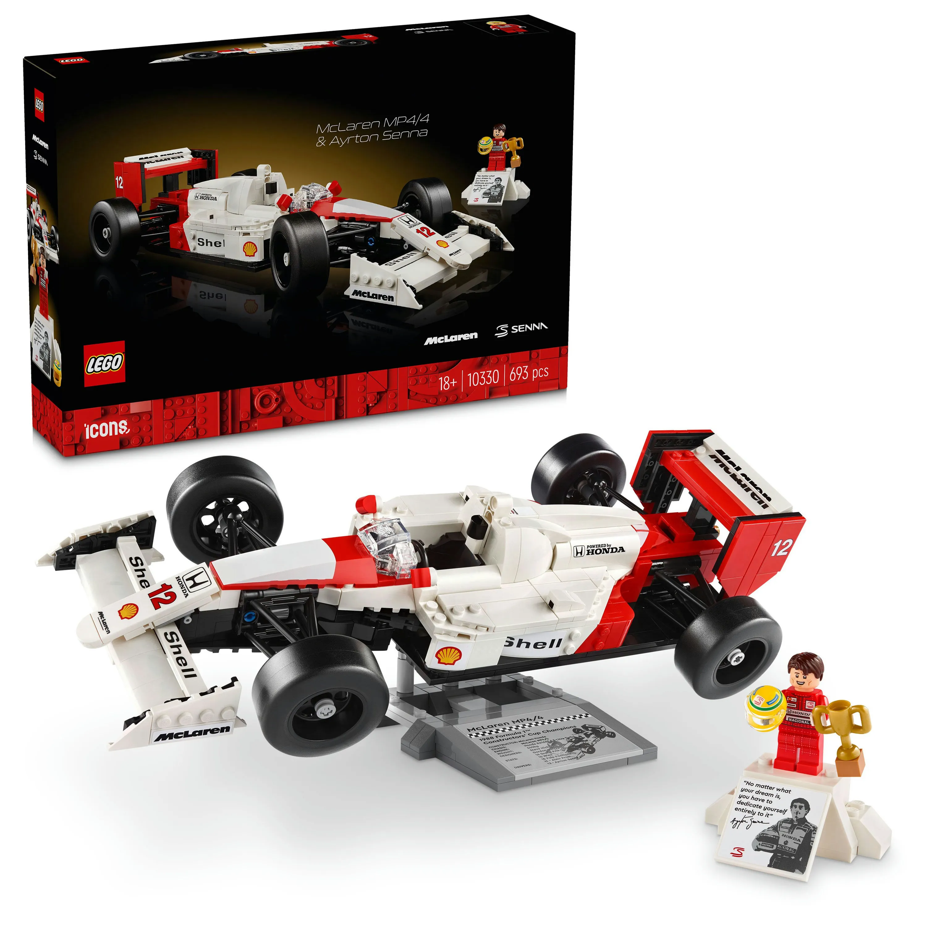LEGO Icons McLaren MP4/4 &amp; Ayrton Senna 10330