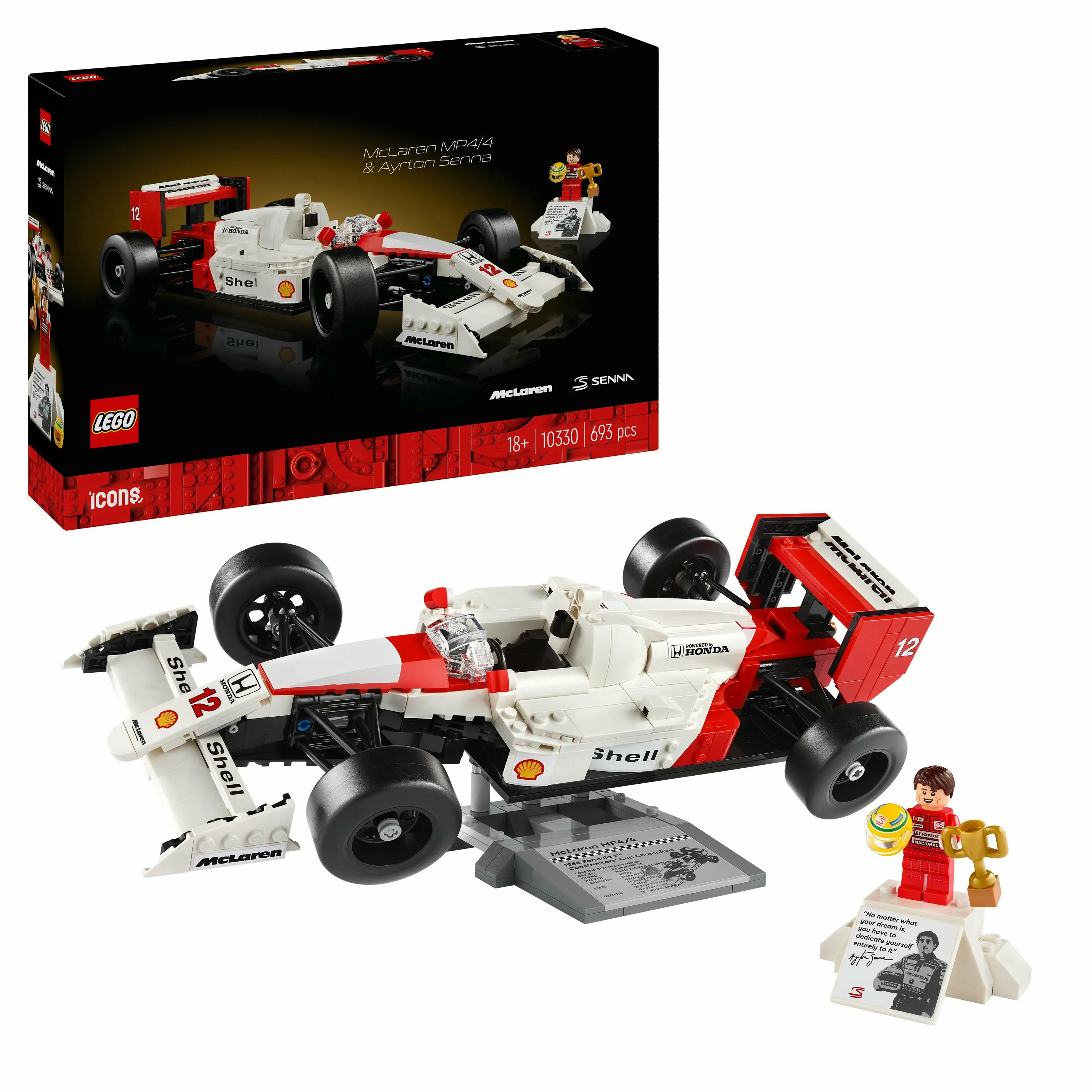 LEGO Icons McLaren MP4/4 &amp; Ayrton Senna 10330