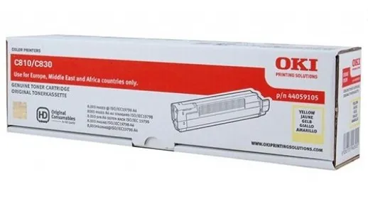 OKI toner yellow for c810 and c830 8000 pages