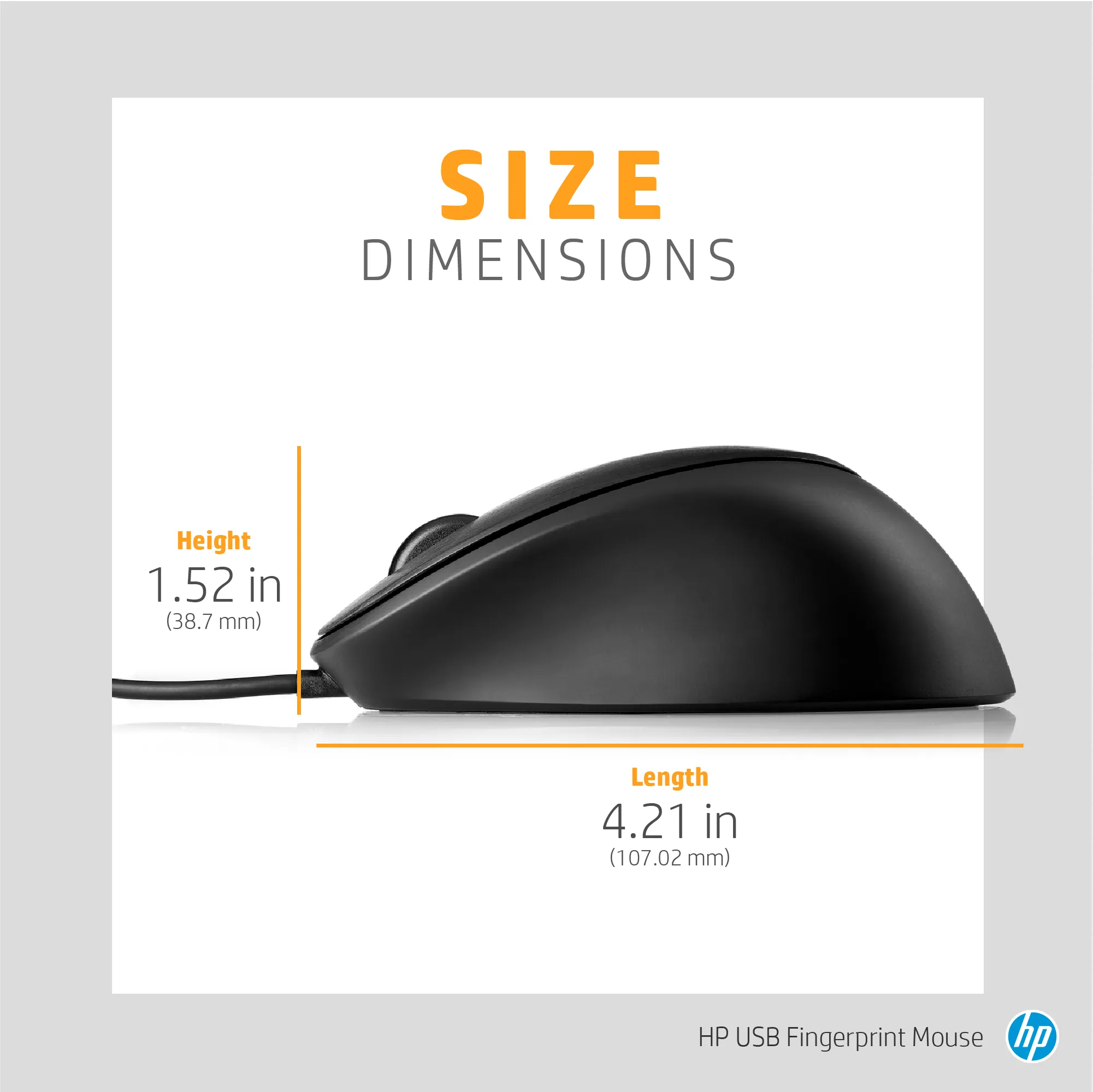 HP USB Fingerprint Mouse -hiiri, Musta