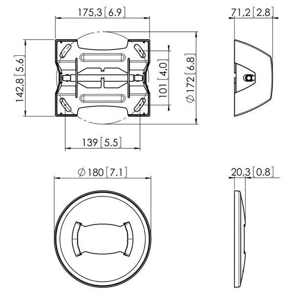 Vogel's Pro PUC 1060 Ceiling plate, flat ceiling Blk
