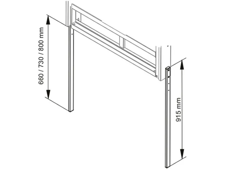 Multibrackets M Leg Extensions Motorized Mount HD - Asennuskomponentti (koukku) - ter&auml;s - valkoinen
