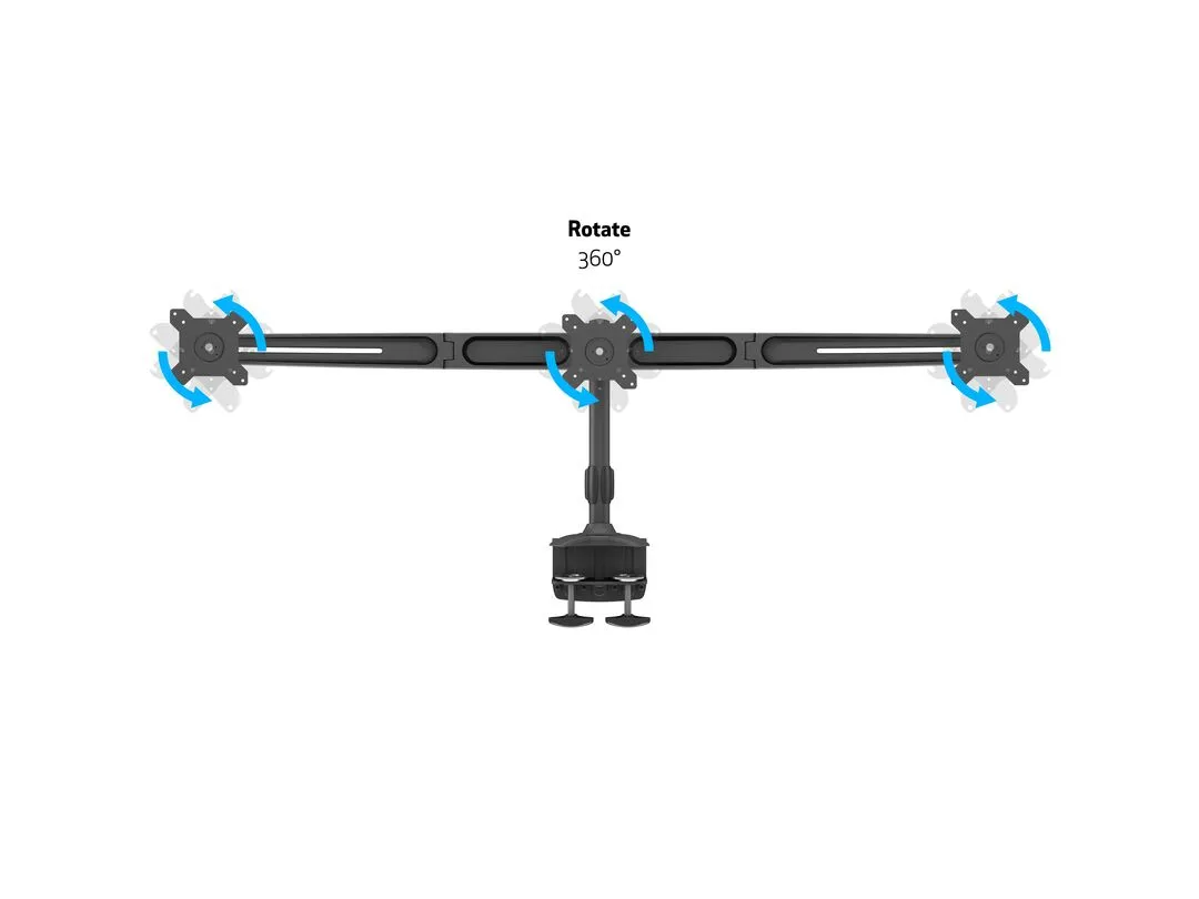 M VESA Desktopmount Triple Desk Clamp 15&quot;-24&quot;