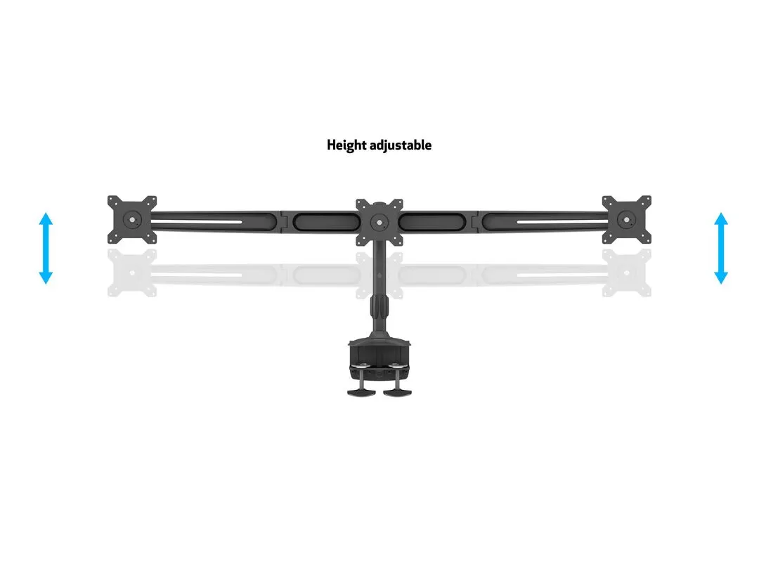 M VESA Desktopmount Triple Desk Clamp 15"-24"