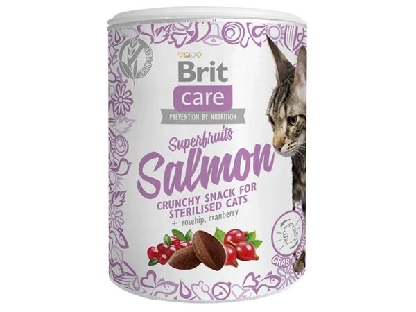 Brit Care Superfruits Salmon, Torrfoder f&ouml;r katt, Adult, Sterilised, 100 g