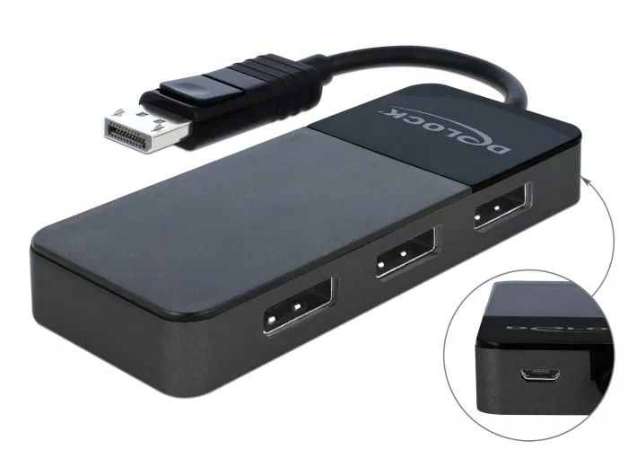 DisplayPort 1.4 Splitter 1 x DisplayPort in &gt; 3 x DisplayPort out