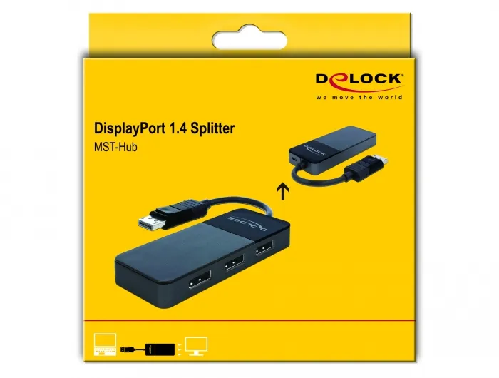 DisplayPort 1.4 Splitter 1 x DisplayPort in &gt; 3 x DisplayPort out