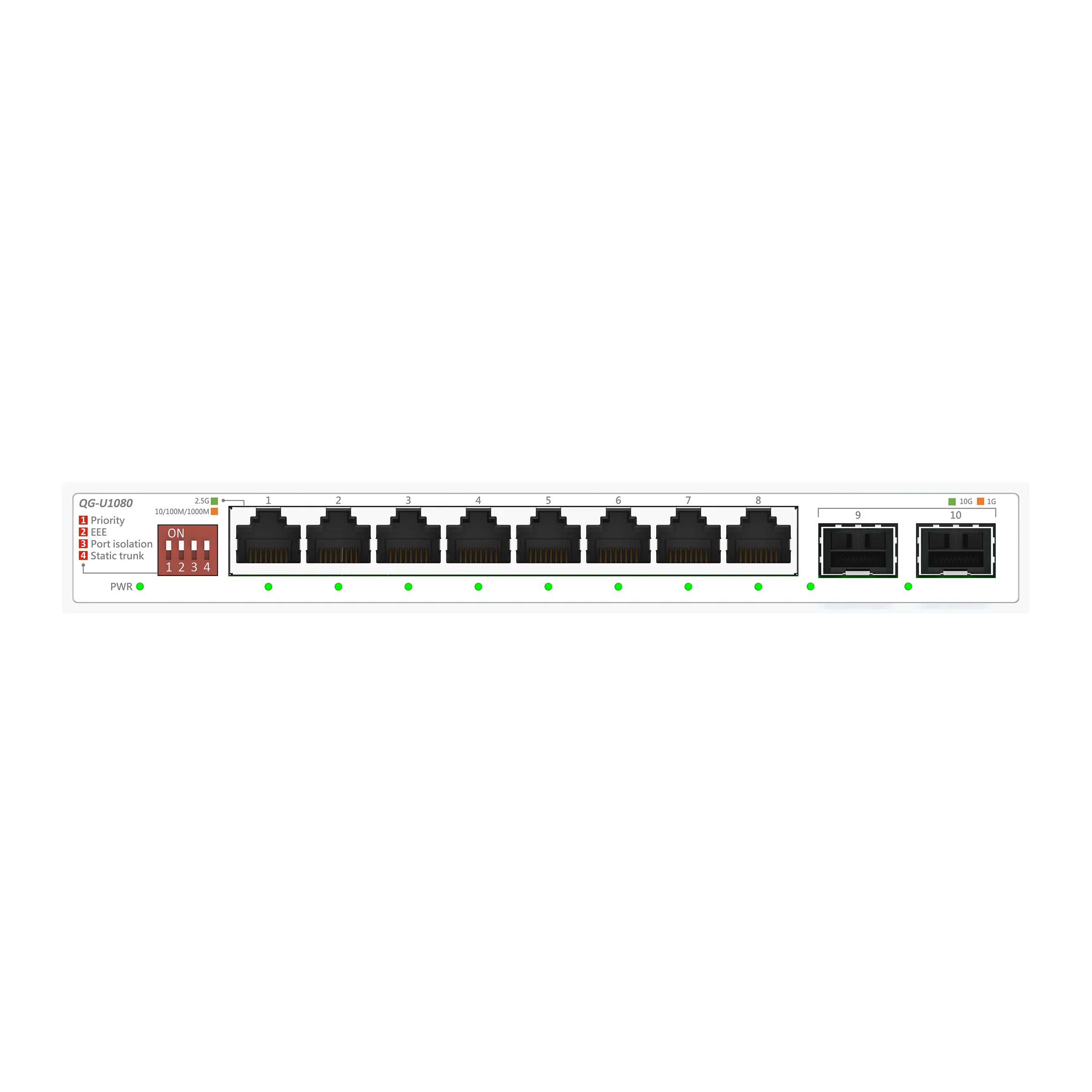 ASUS QG-U1080 - Unmanaged network switch, White