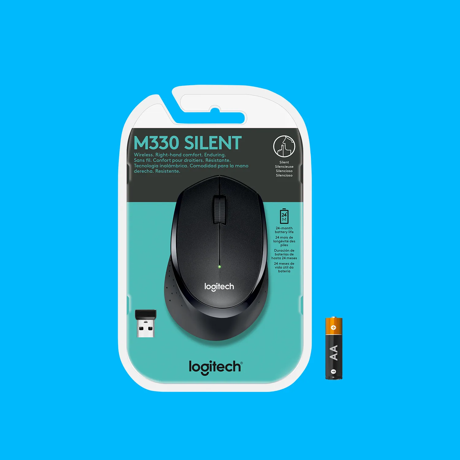 Logitech M330 Silent Plus - wireless mouse, black