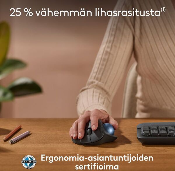 Logitech Ergo M575S - tr&aring;dl&ouml;s trackball, svart