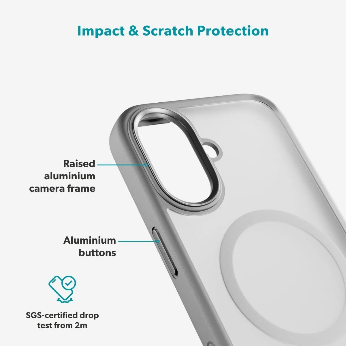 Epico HeroMatte Pro Mag+ Case iPhone 17 Qi2  &  MagSafe Compatible, Grey