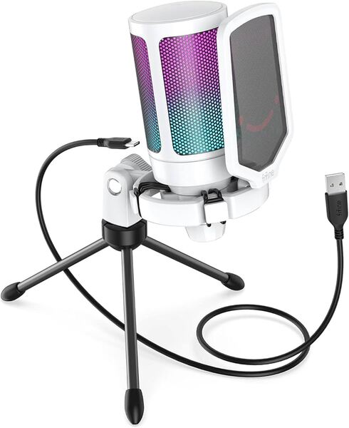 FIFINE AmpliGame A6TW, USB, Condenser Microphone, White