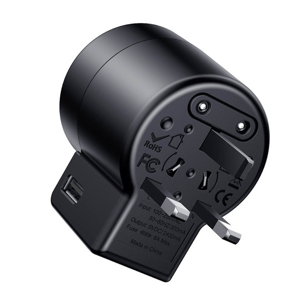 Baseus Rotation Universal Travel Charger, black