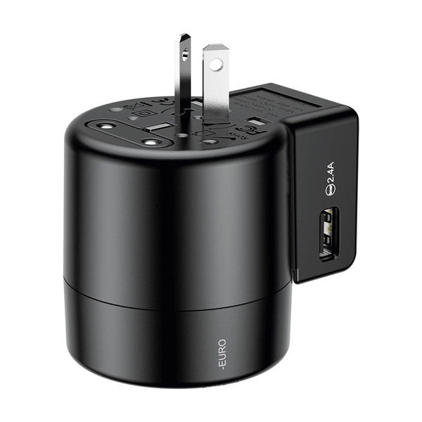 Baseus Rotation Universal Travel Charger, black