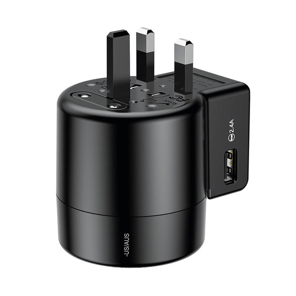 Baseus Rotation Universal Travel Charger, black