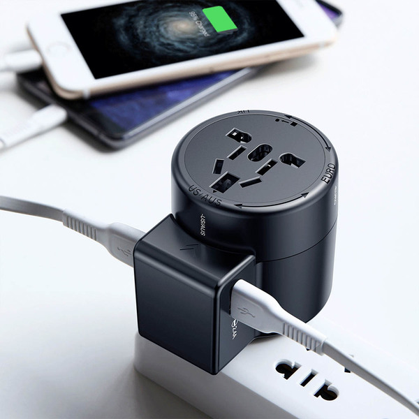 Baseus Rotation Universal Travel Charger, black