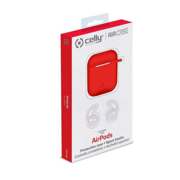 Celly AirPods Case -suojakotelo, Punainen