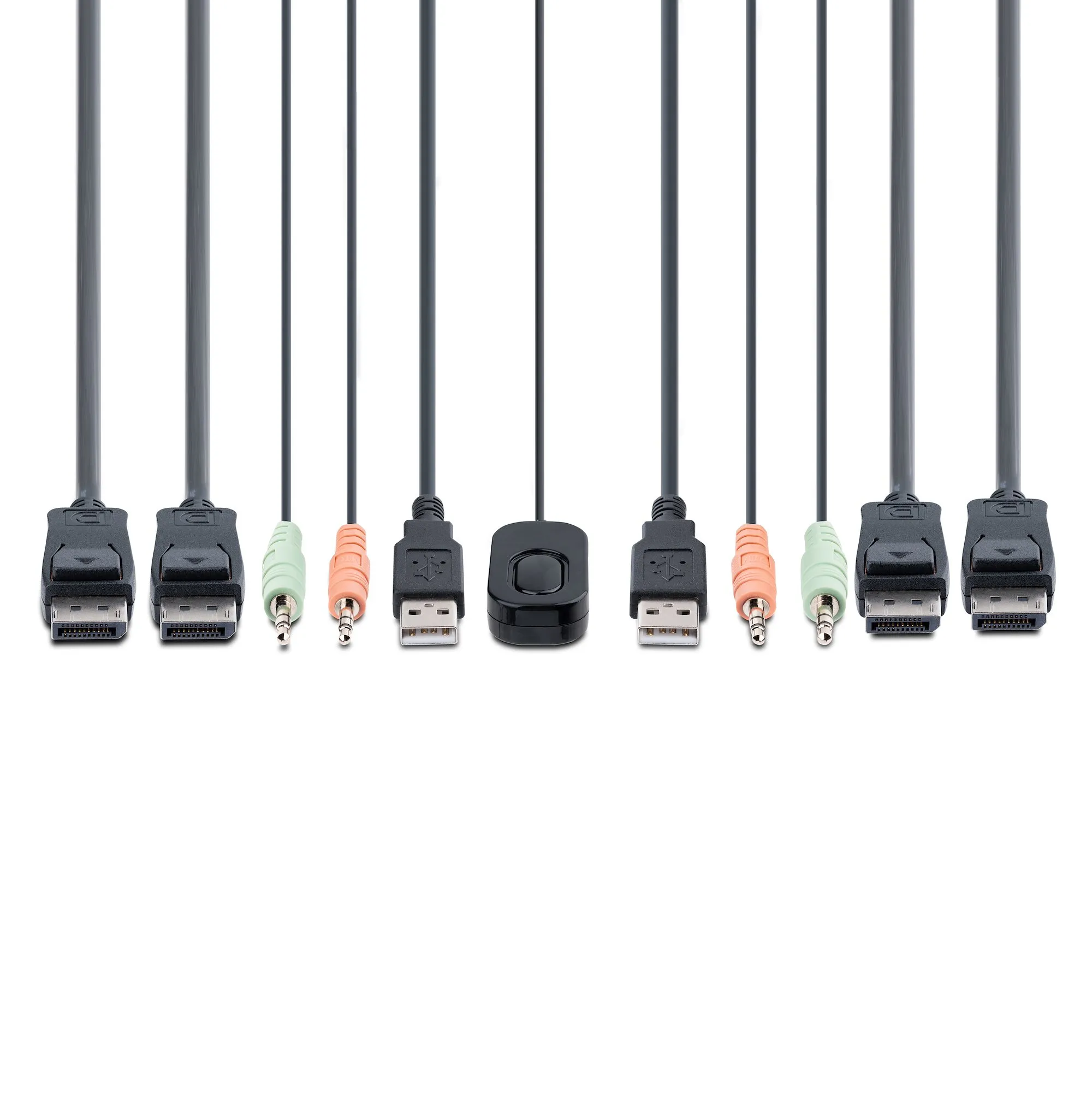 2-Port Dual-Monitor Cable KVM Switch