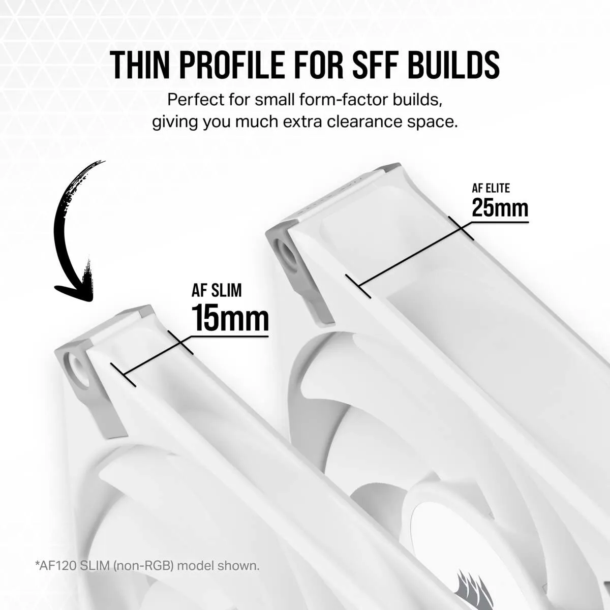 Corsair AF120 Slim RGB, 120mm - case fan, white