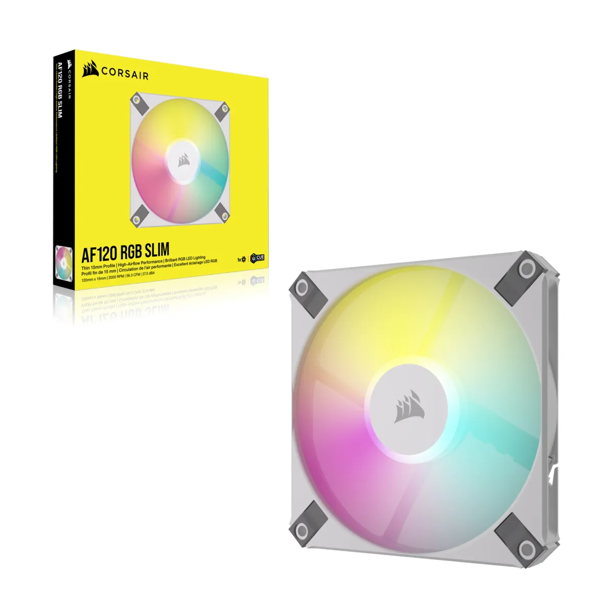 Corsair AF120 Slim RGB, 120mm - case fan, white
