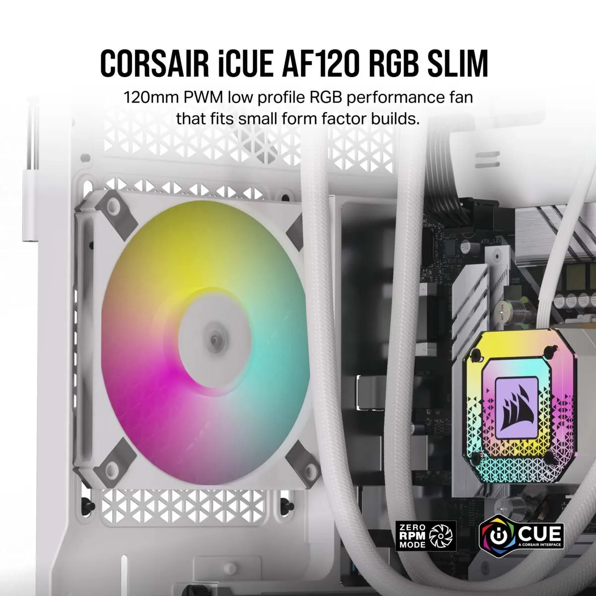 Corsair AF120 Slim RGB, 120mm - case fan, white