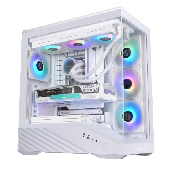 Lian Li Vector V100 Midi-Tower Case with window and RGB lighting, White