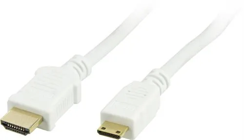 DELTACO HDMI-kaapeli, v1.4+Ethernet, 19-pin ur-Mini ur, 1080p,valko 2m