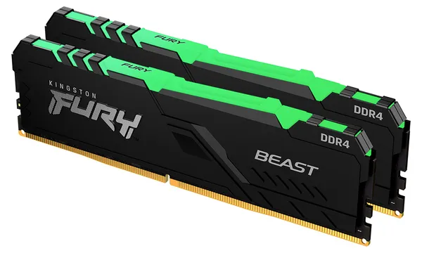 Kingston Fury Beast RGB 64GB (2 x 32GB) DDR4 3200MHz, CL16 - memory, Black