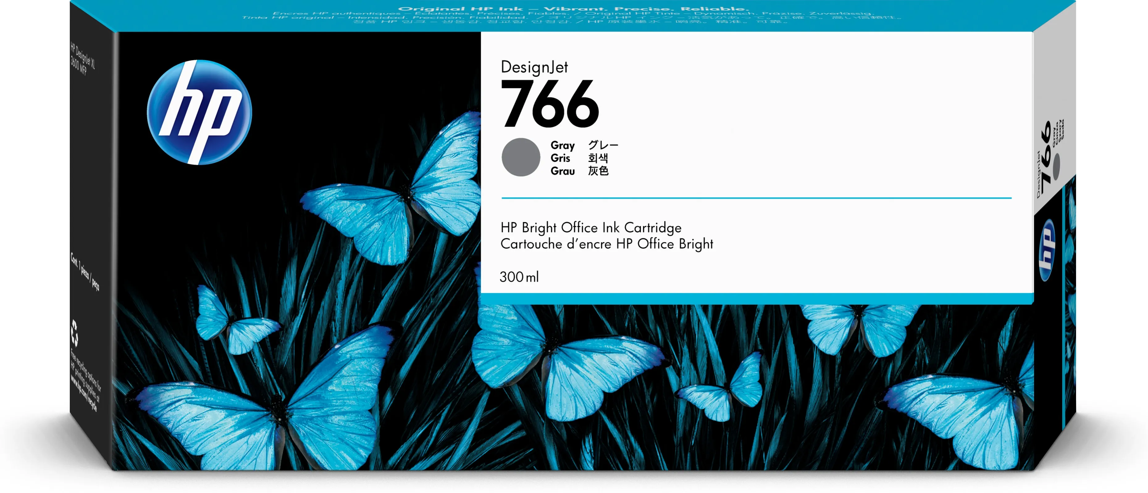HP 766 - 300 ml - harmaa - alkuper&auml;inen - mustepatruuna malleihin DesignJet XL 3600, 3600dr